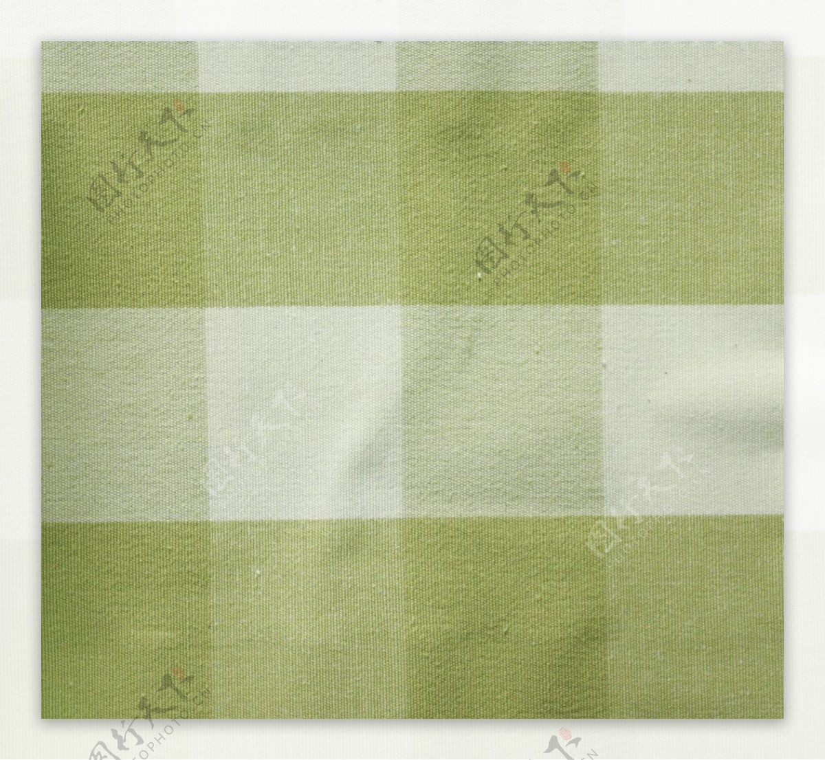 纺织品绿格子面料图片