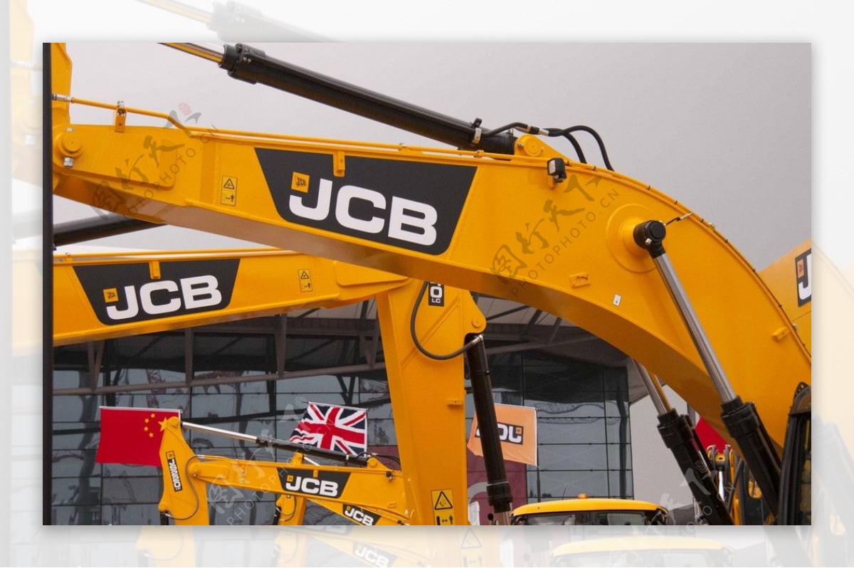 JCB挖掘机械在展览会图片