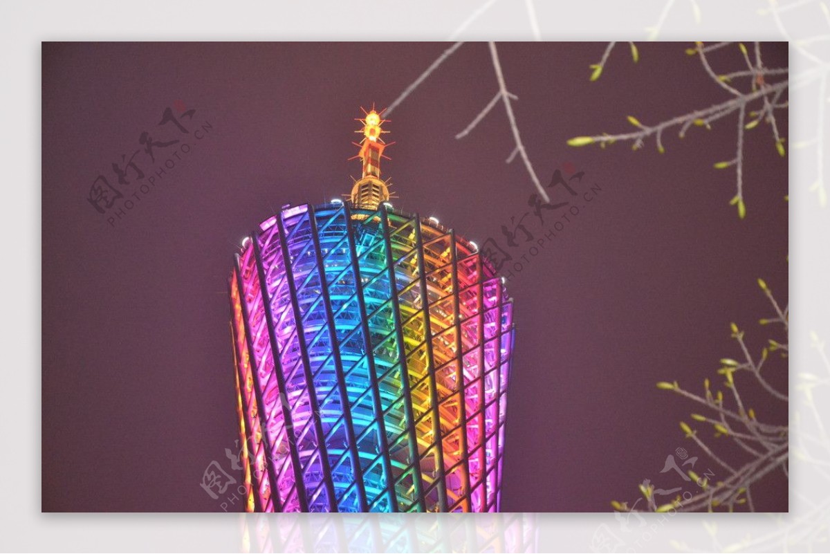 漂亮的广州电视塔顶图片