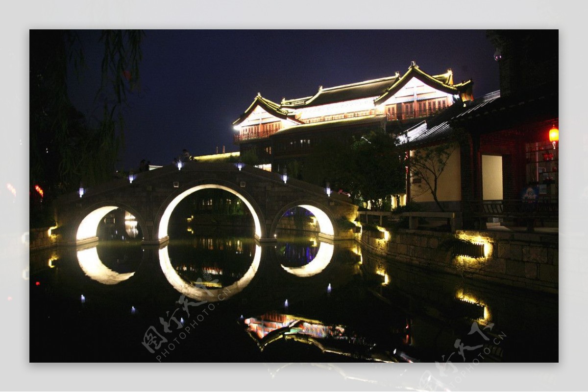 台儿庄古城夜景图片