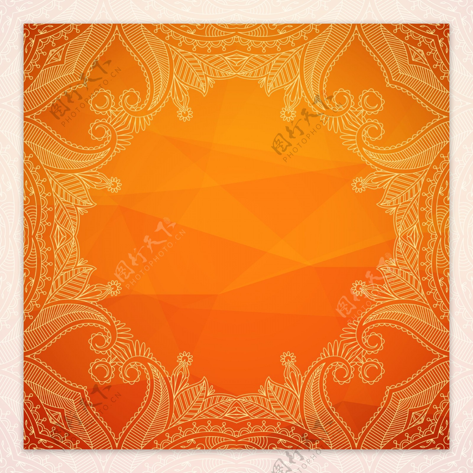 花纹橙色背景图片
