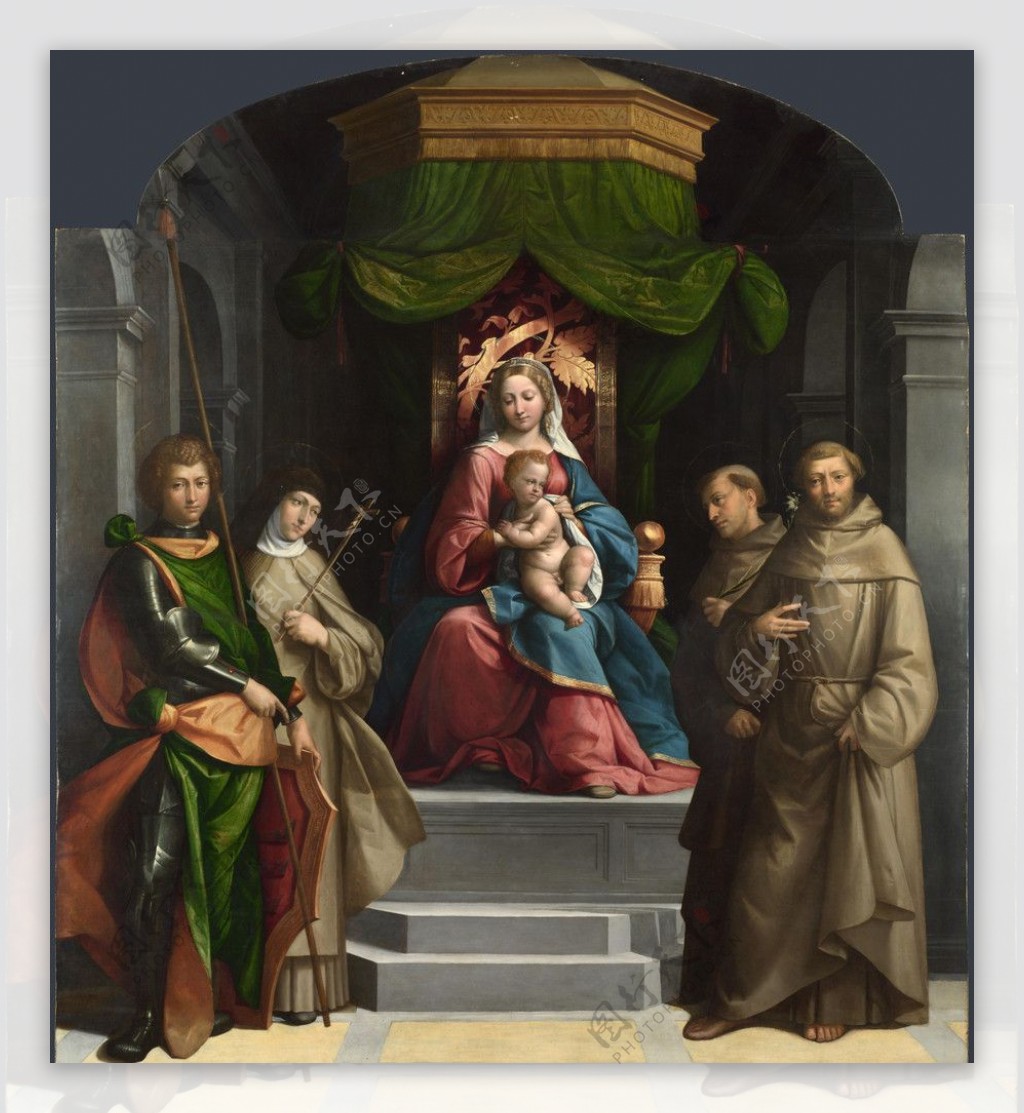 圣母圣婴与圣徒图片素材-编号12013077-图行天下
