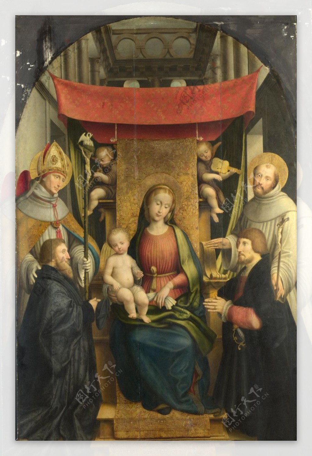 圣母圣婴与圣徒和捐助者图片