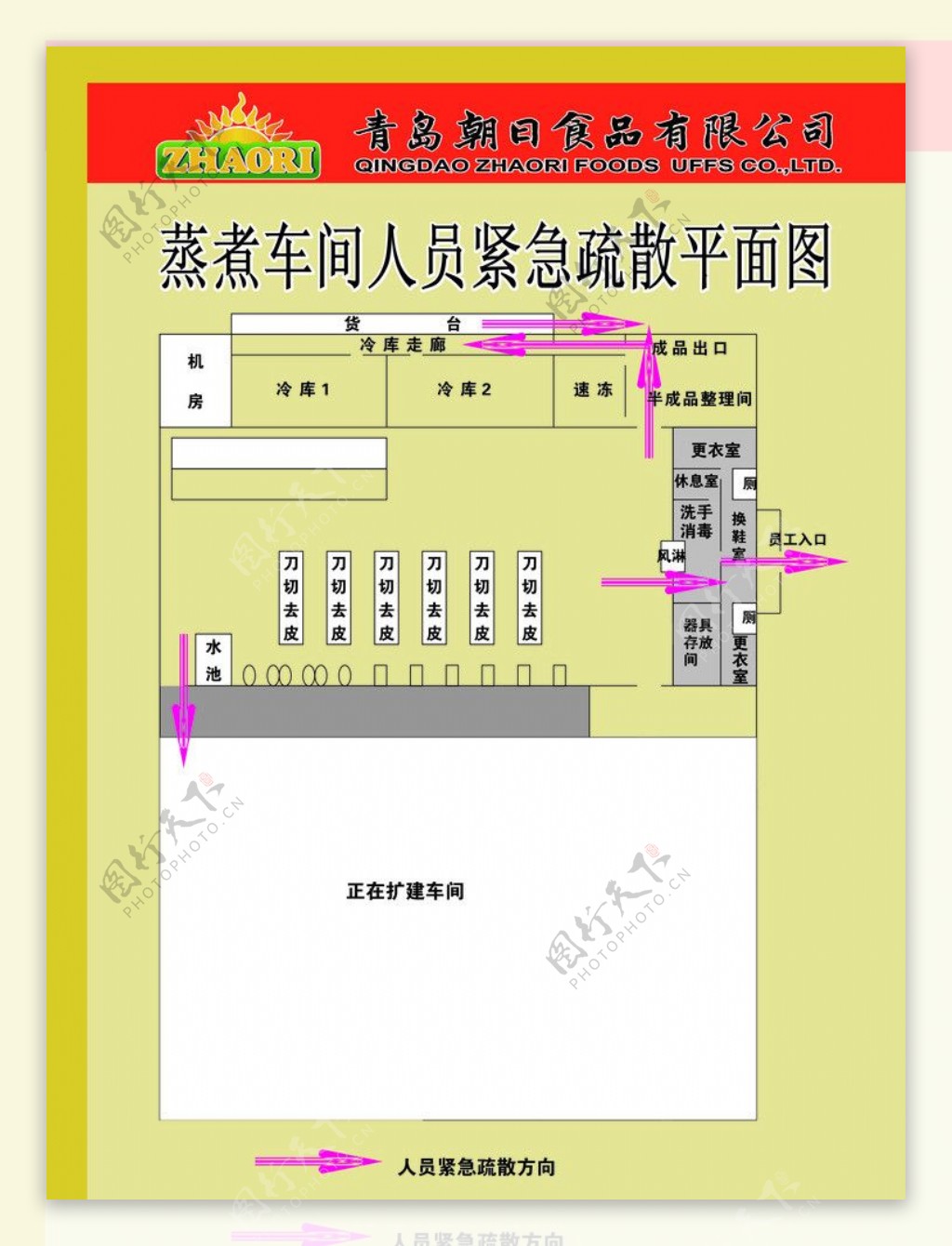 人员紧急疏散平面图图片