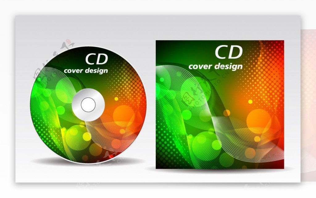 炫彩动感线条圆点cd光盘封面图片