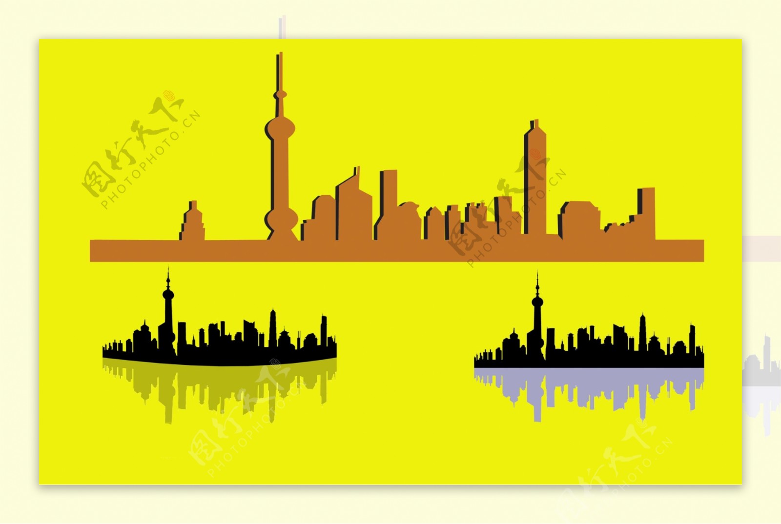 上海剪影素材图片