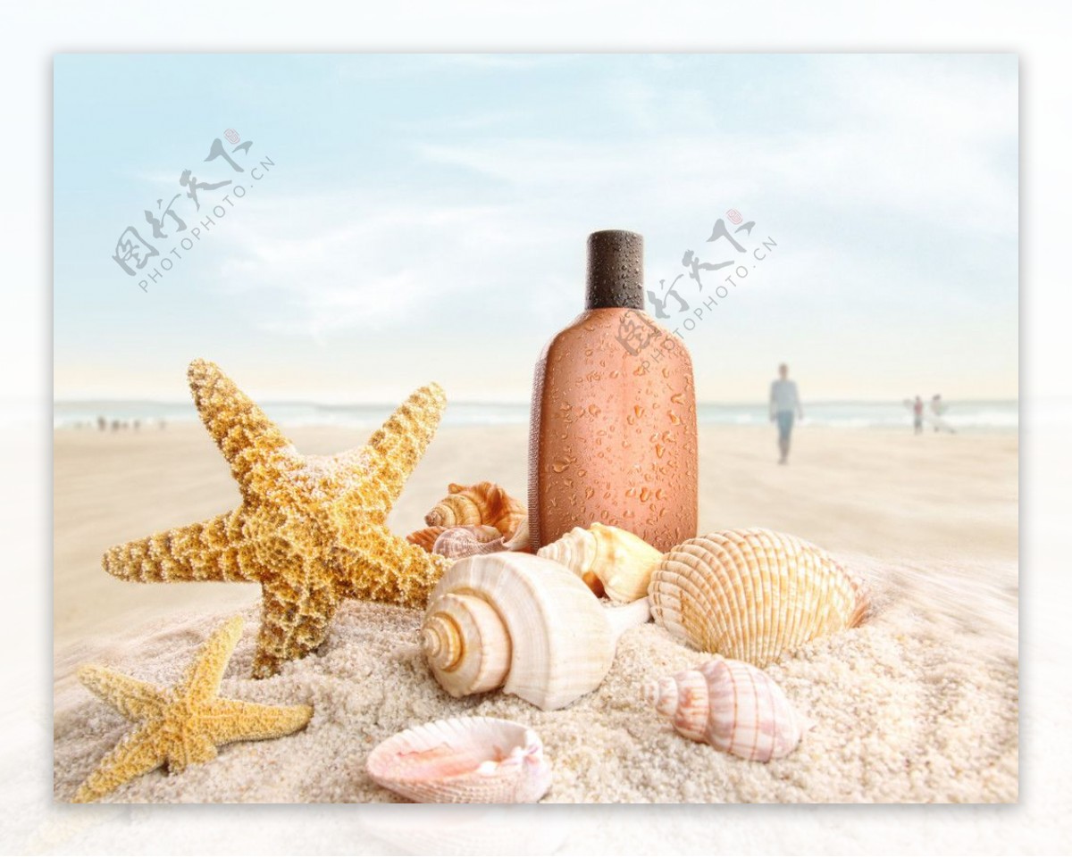沙滩海洋生物化妆品图片