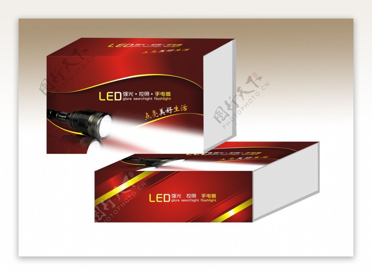 LED手电筒包装效果图片