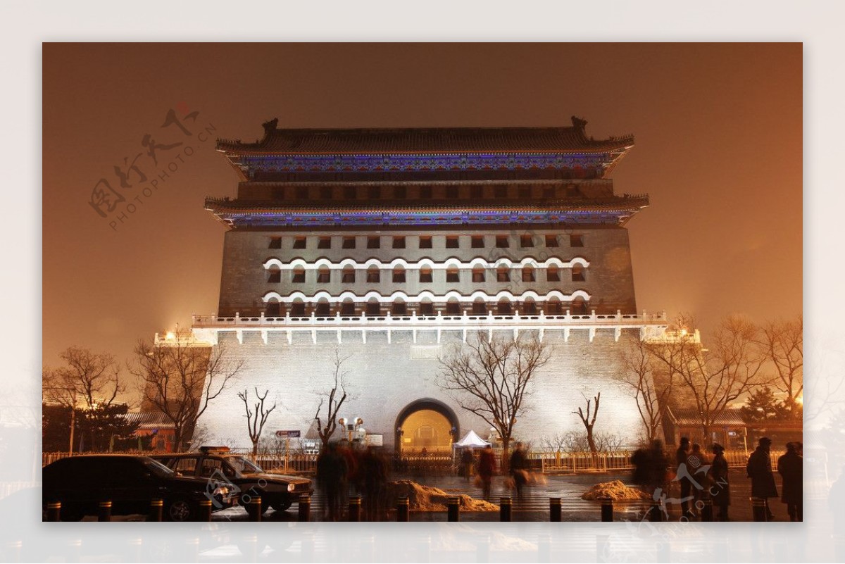 北京前门夜景图片