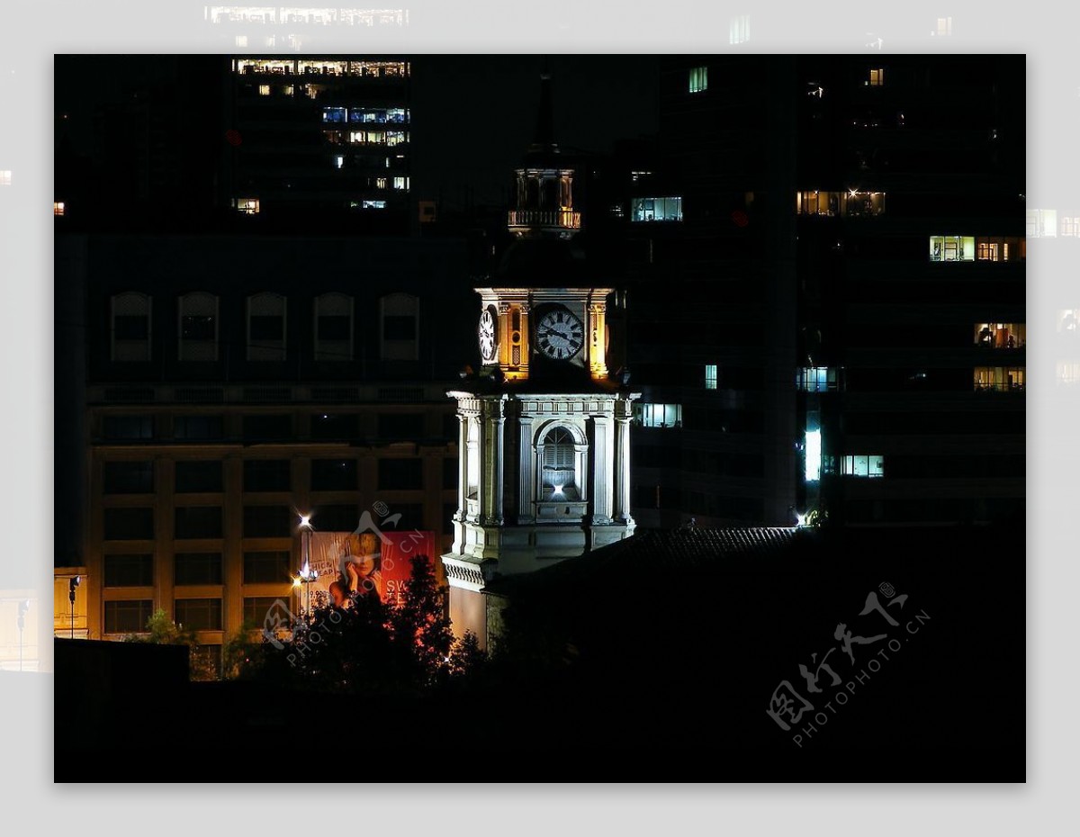 夜景钟楼图片