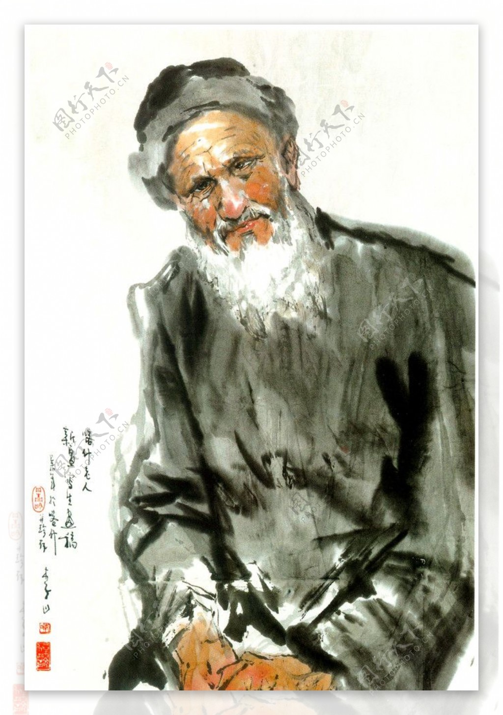 喀什老人图片
