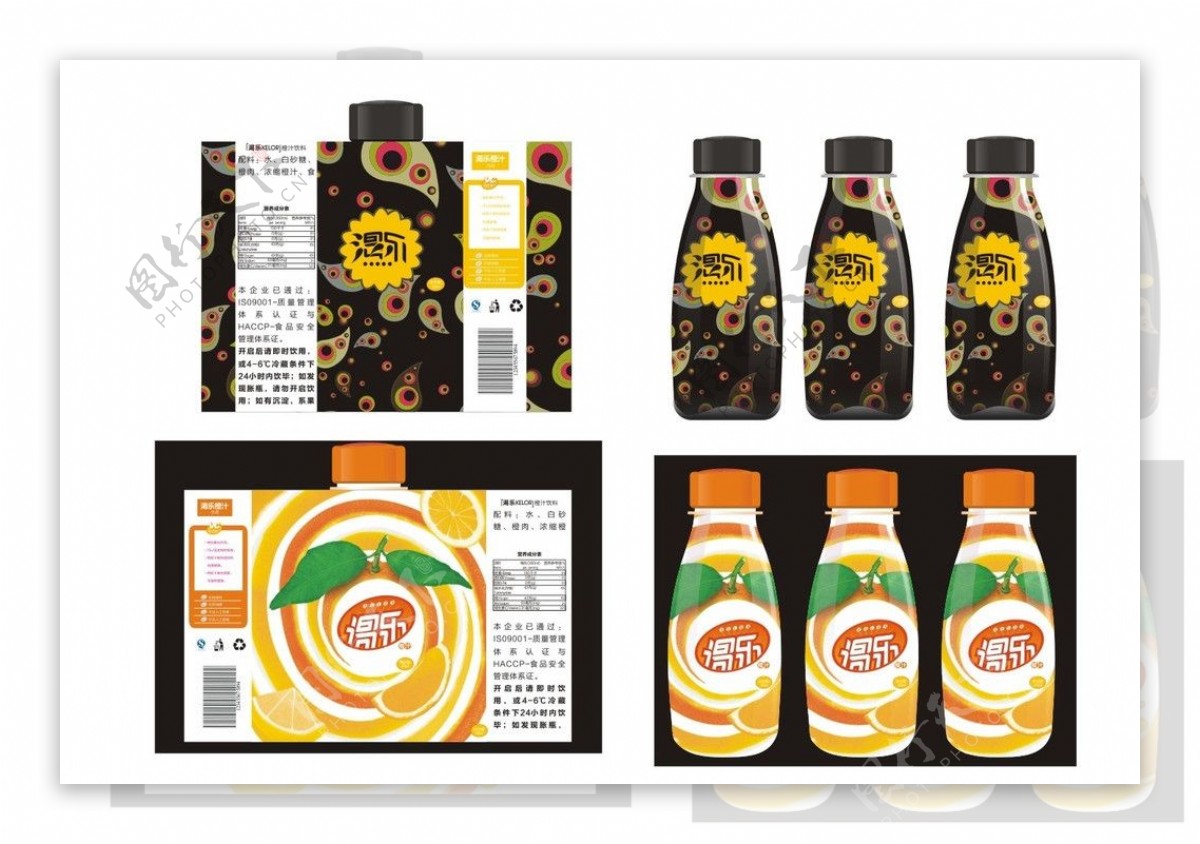 瓶装果汁饮料包装设计图片