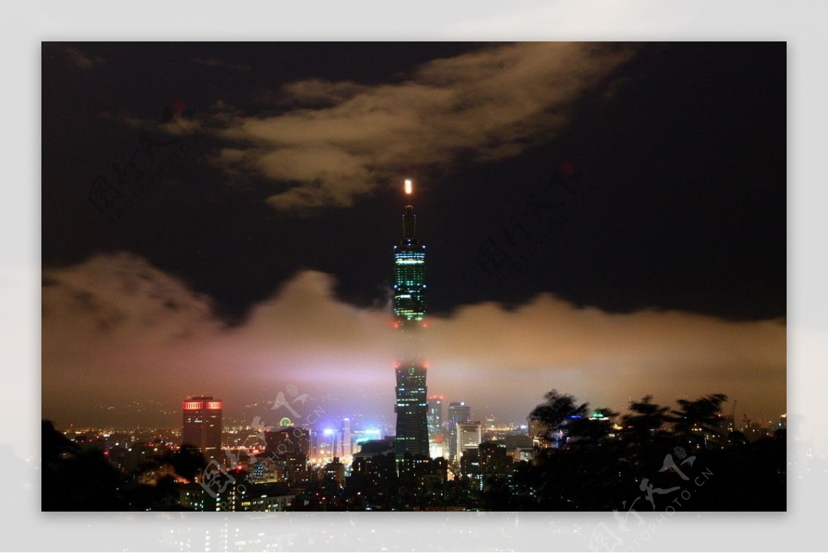 绝美台湾台北101大楼云彩城市之美3图片