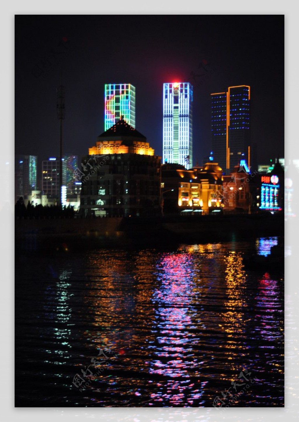 大连星海广场夜景马栏河图片