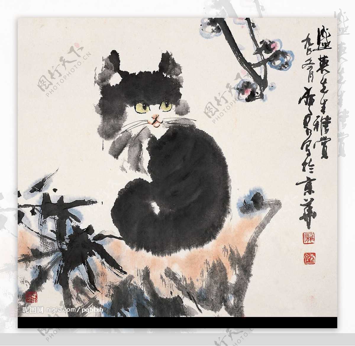 庞希泉现代国画猫7图片