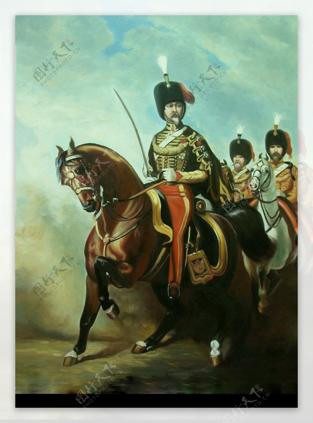 油画哥萨克骑兵图片