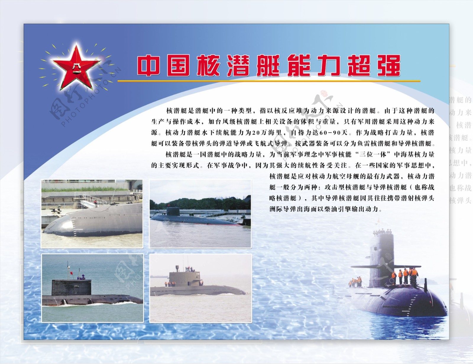 核潜艇展板图片
