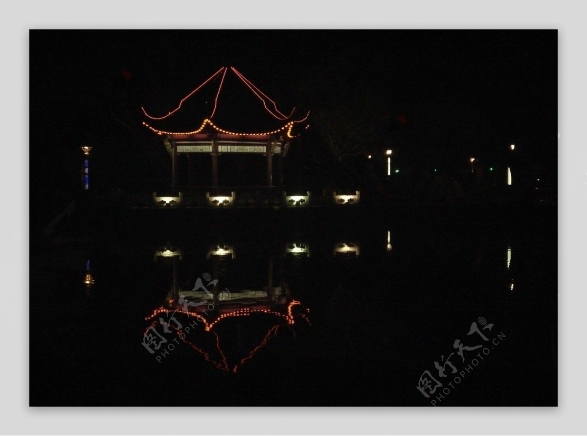 菱湖夜景图片