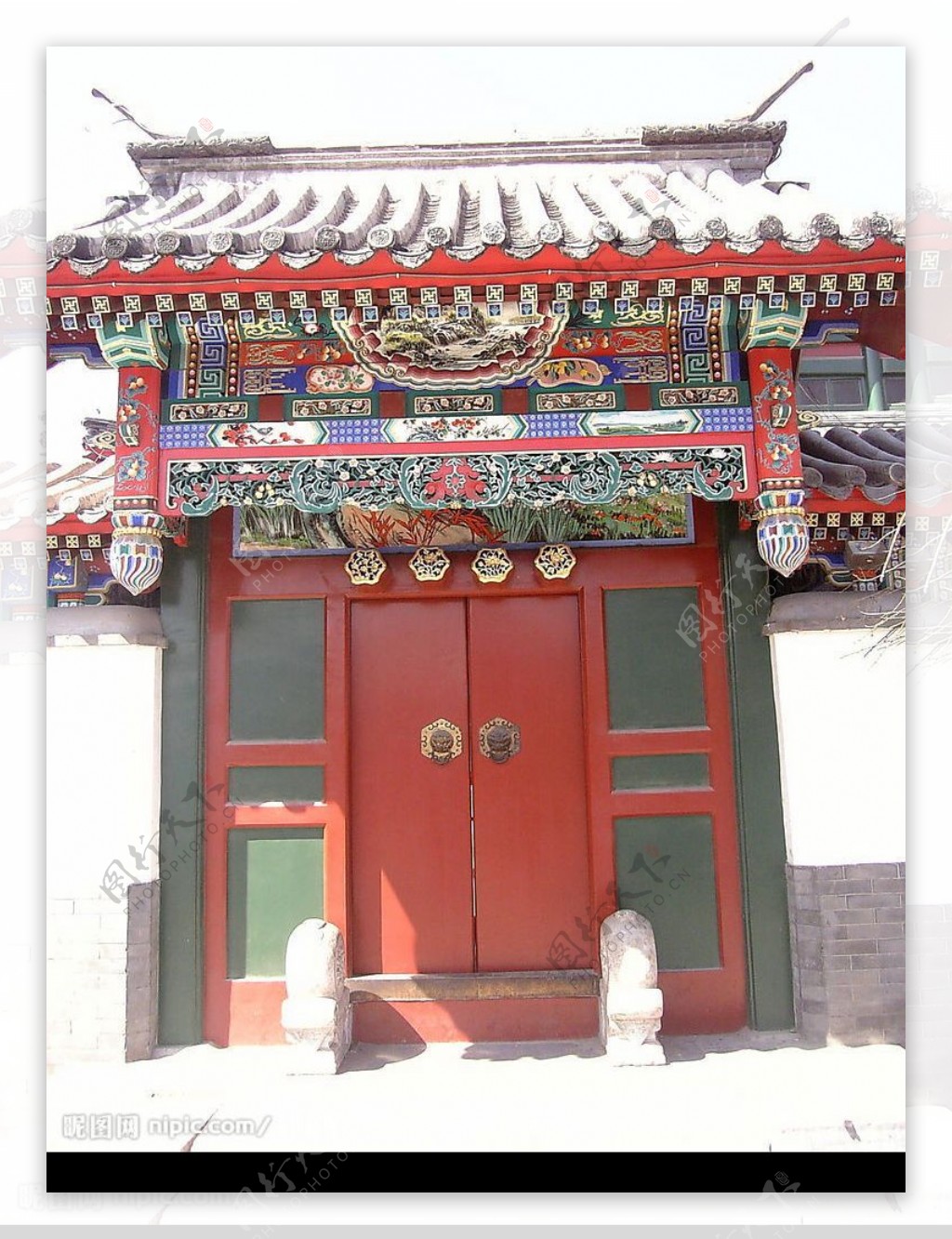 古典建筑红门湖广会馆老北京图片