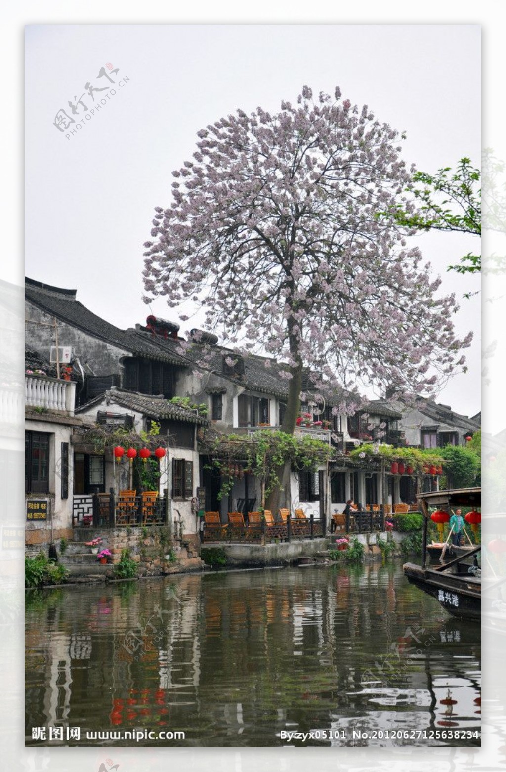 西塘临水街景图片