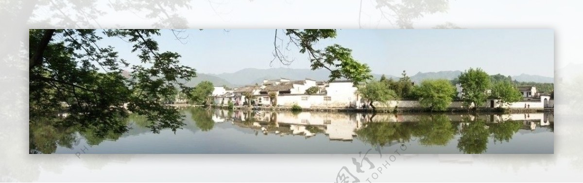 宏村南湖全景图图片