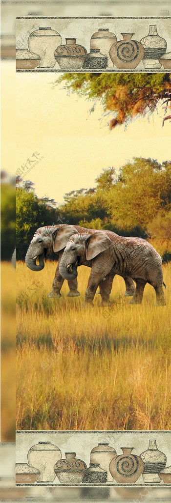非洲大草原大象图片