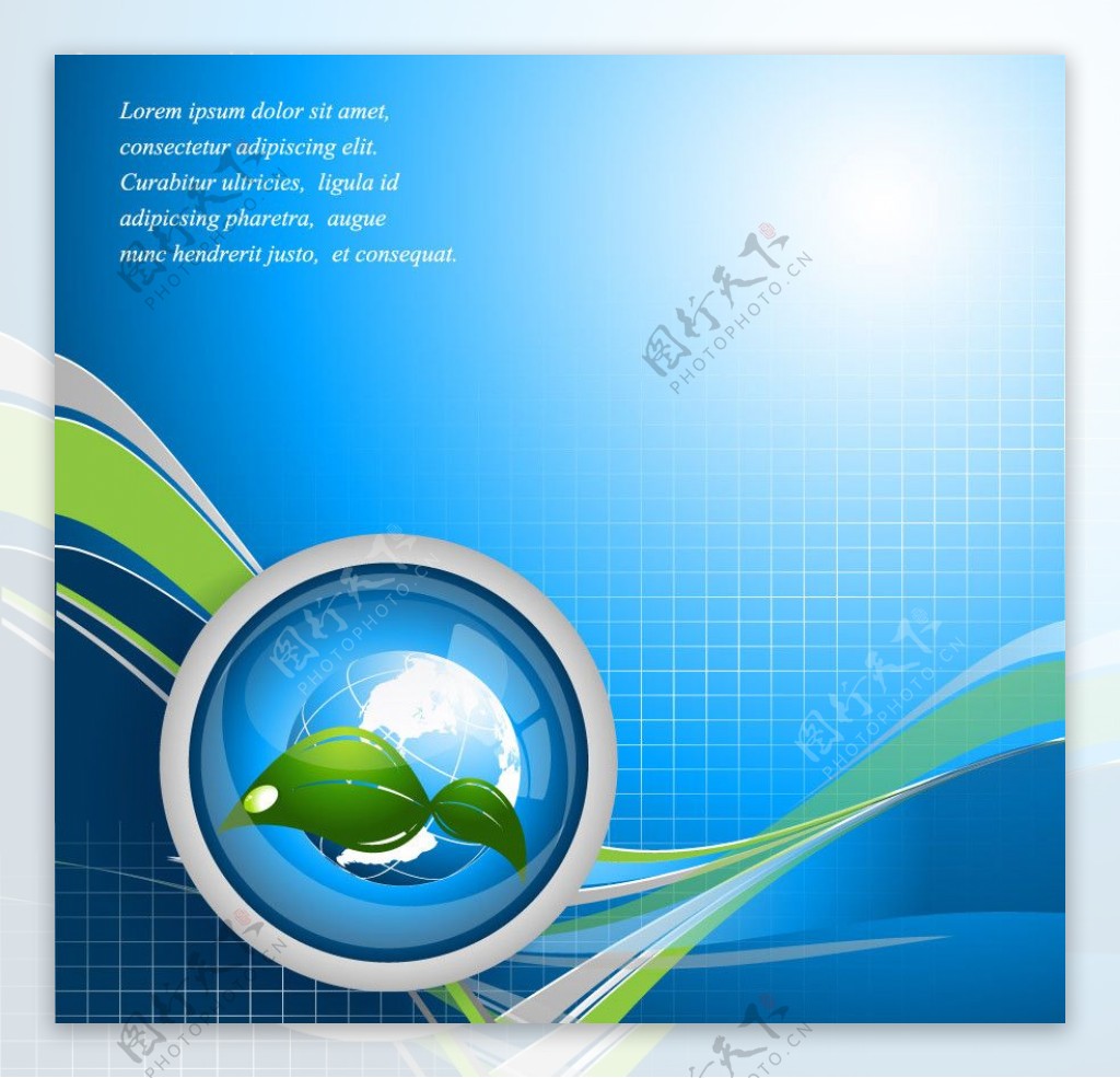 蓝色动感线条地球商务科技背景图片