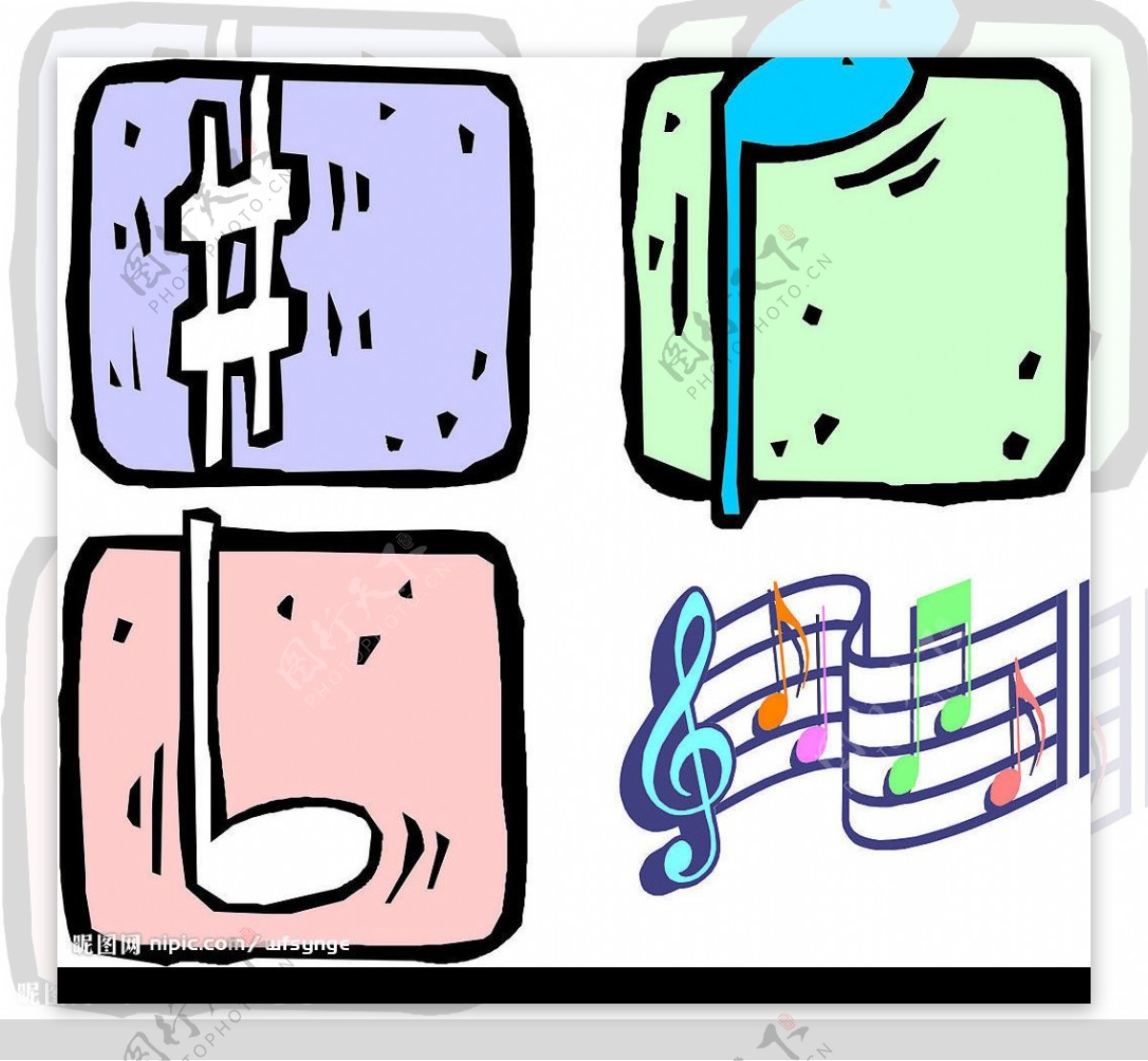 音乐符号矢量图图片