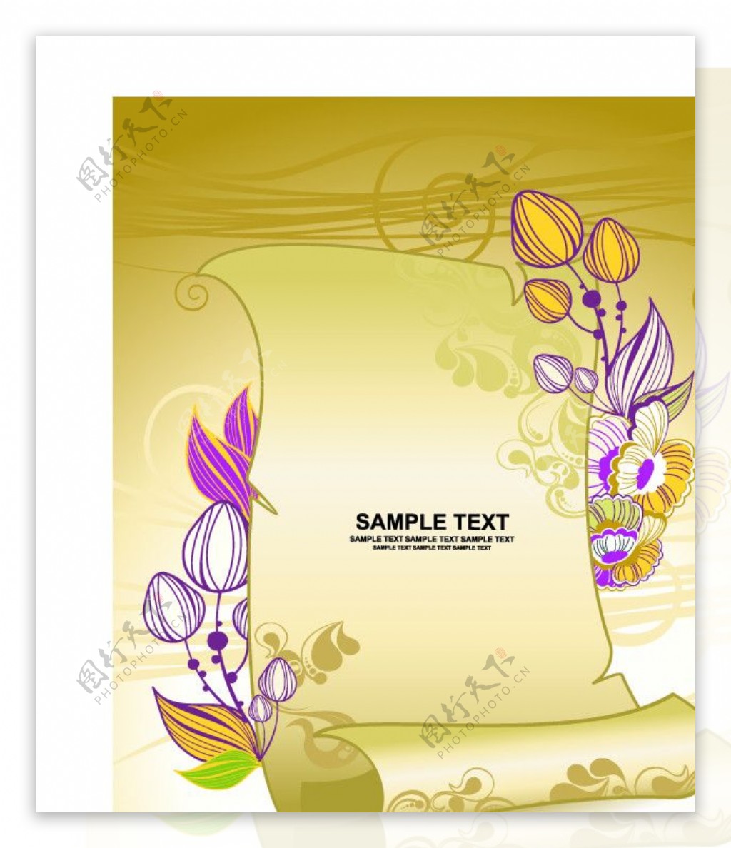 花纹花卉纸张背景图片
