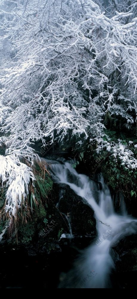 冬天冰雪山景图片