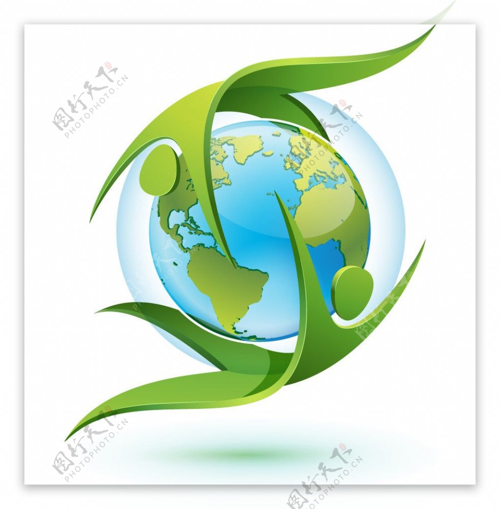 绿色环保生态舞蹈人物地球图片