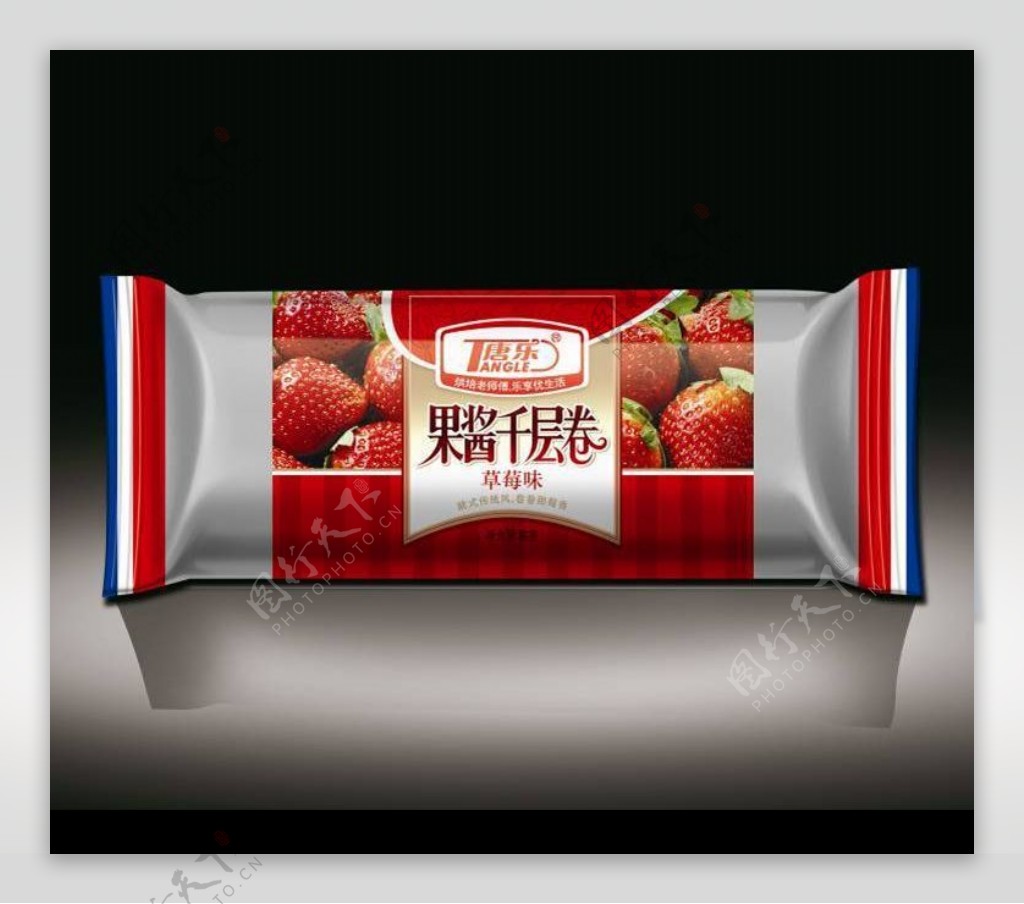 千层卷包装设计草莓味图片