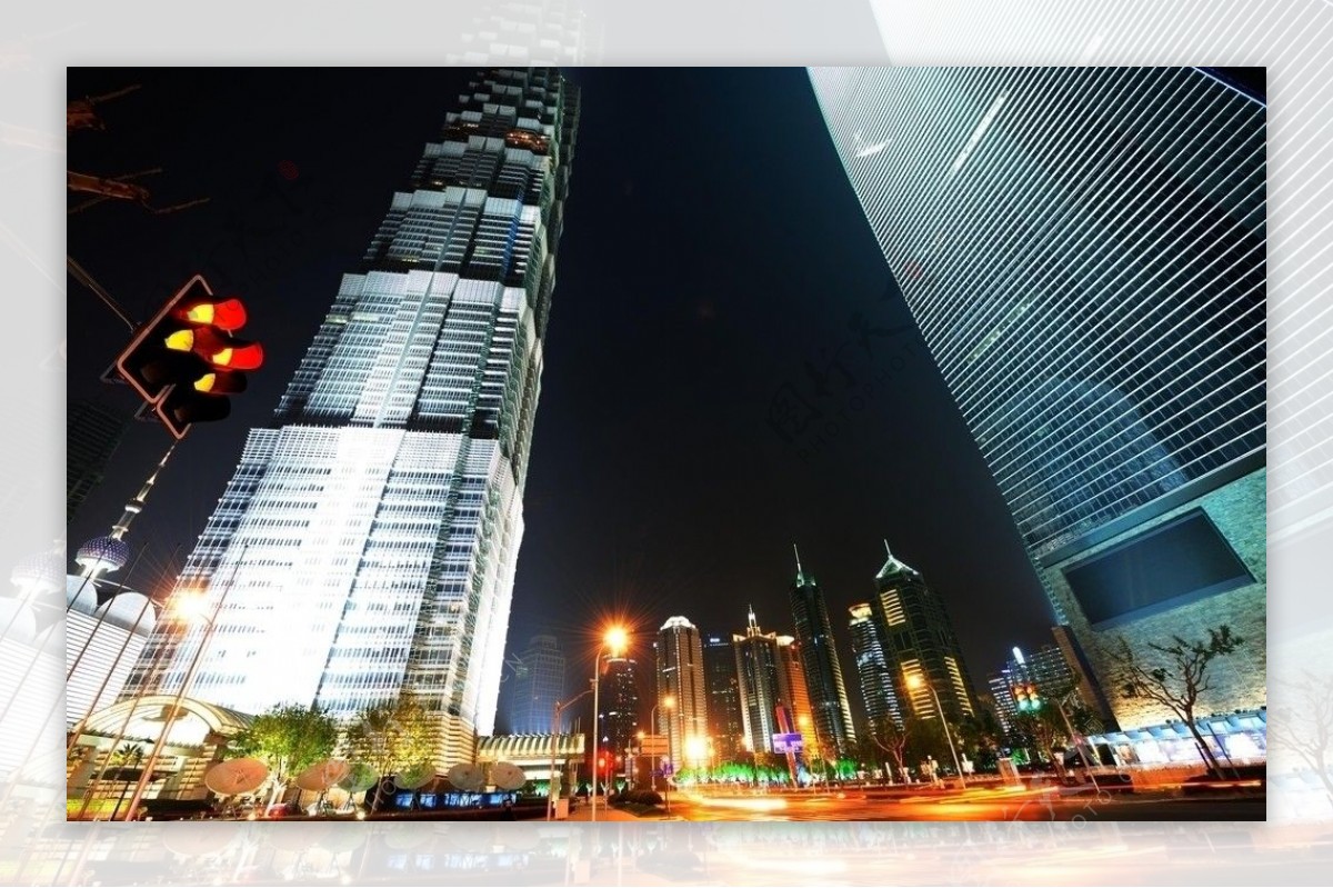 上海金贸大厦环球金融中心大厦夜景图片