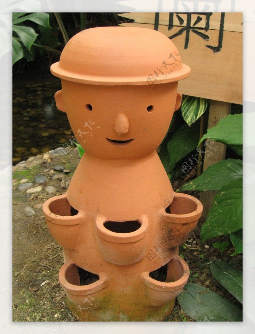 陶罐创意人形花盆图片