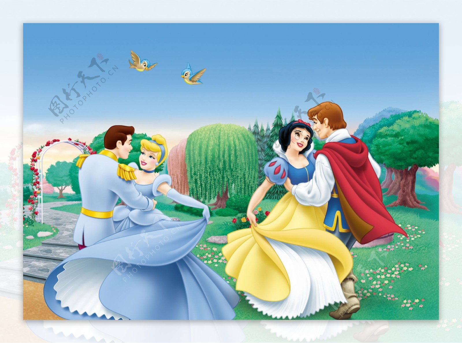 白雪公主和王子卡通图片