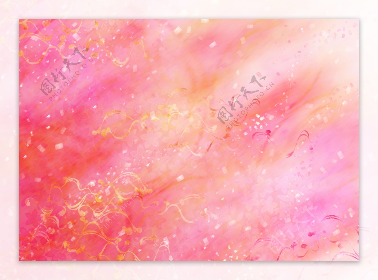 水彩粉红花朵背景图片