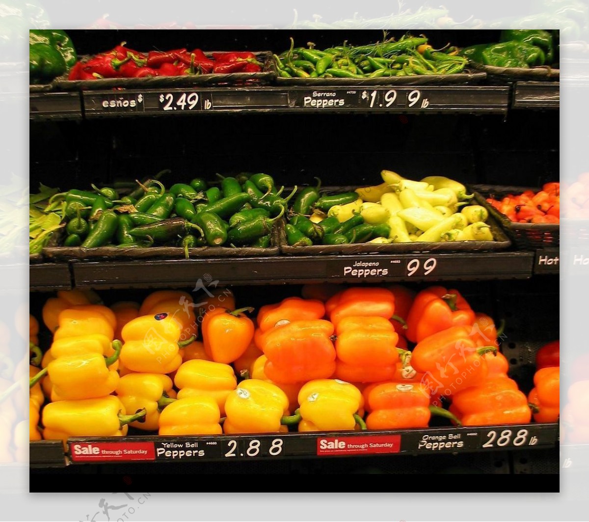 蔬菜超级市场货架图片