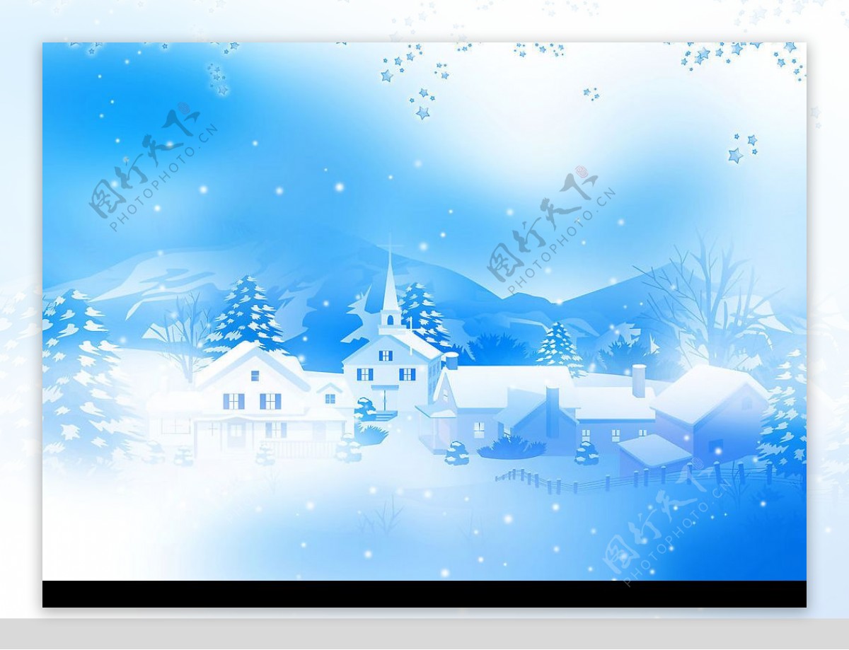 圣诞心愿雪蓝色星雪景图片