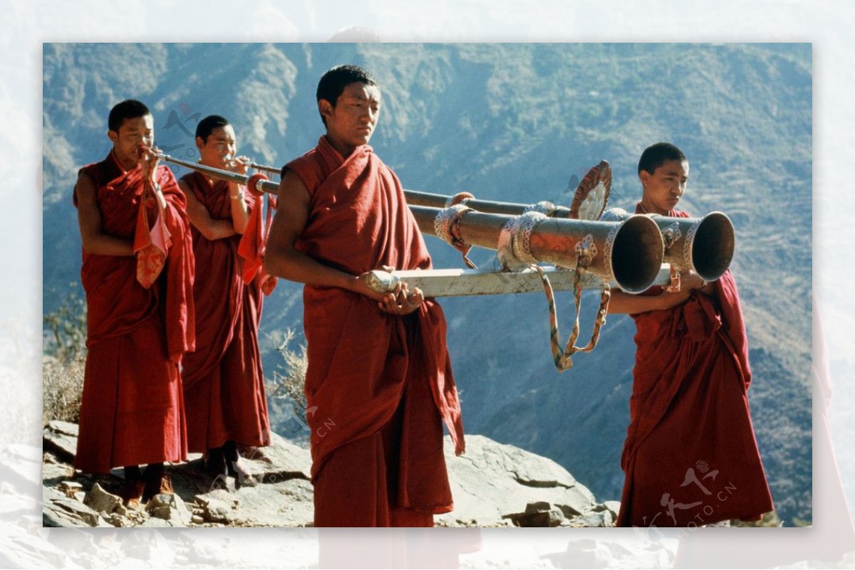 西藏喇叭佛教图片