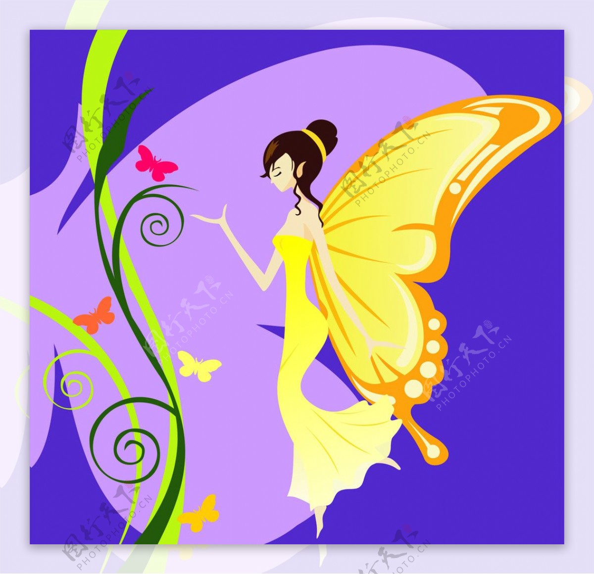 童话蝴蝶仙子图案设计图图片素材-编号29362614-图行天下