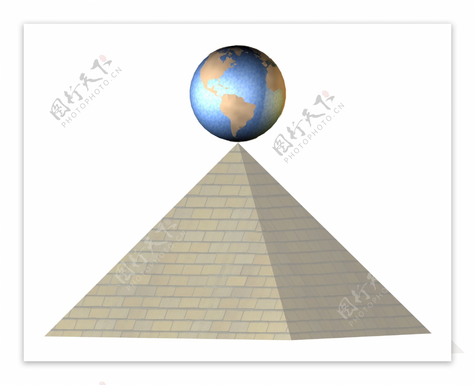 金字塔上的地球图片