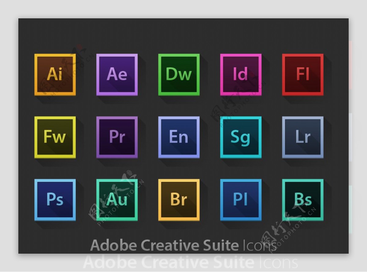 Adobe软件投影图标设计图片