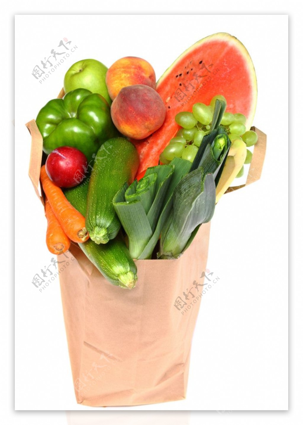 购物袋里的蔬菜水果图片