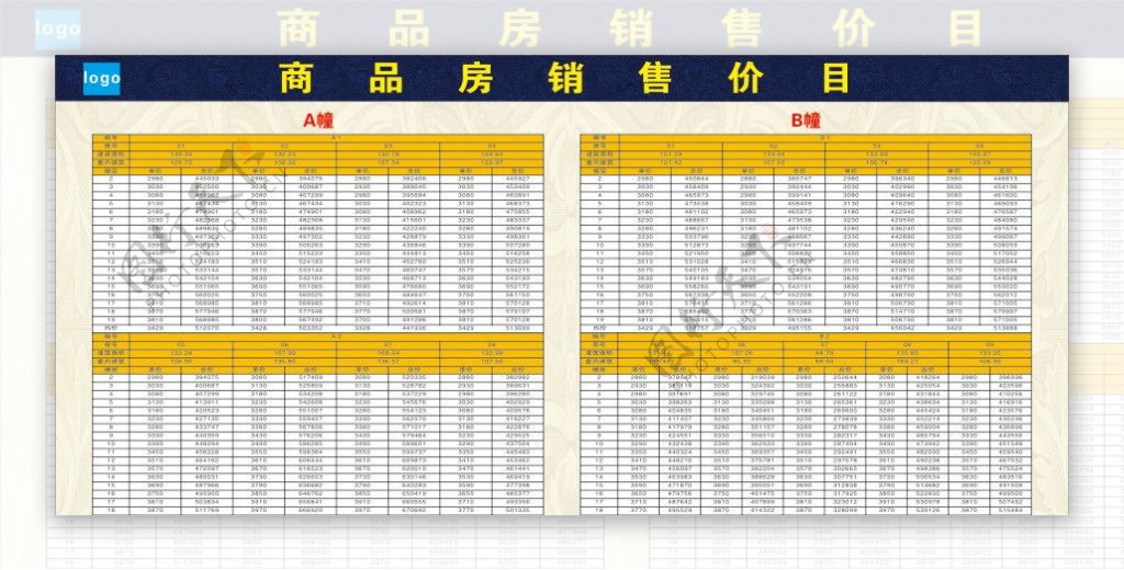 房地产销控表图片