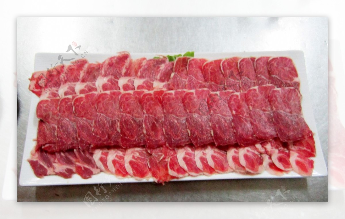 火锅涮菜羊肉片图片