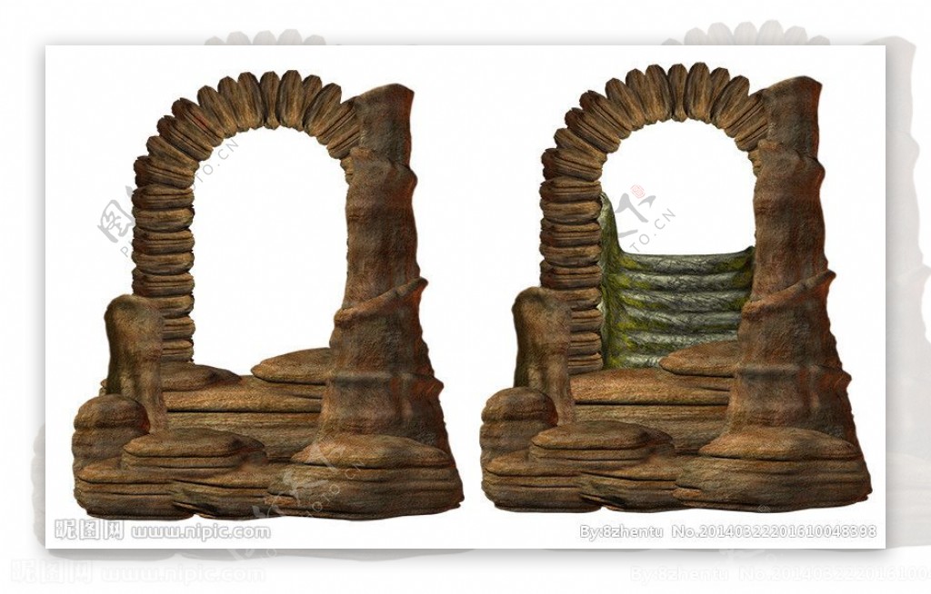 3D拱形石门图片