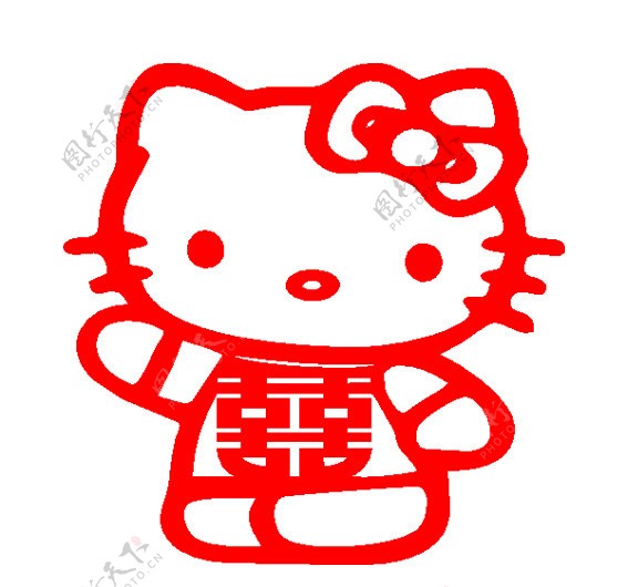 婚庆墙贴小花猫图片