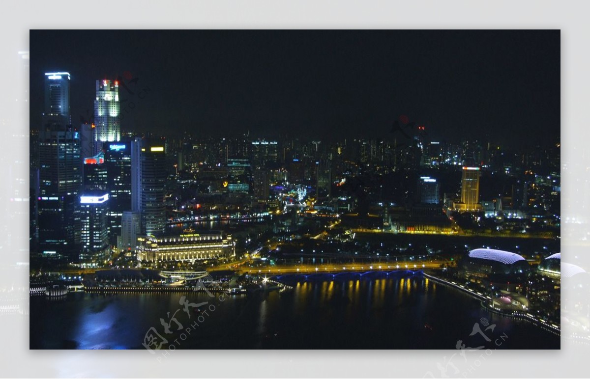 新加坡滨海湾夜景图片