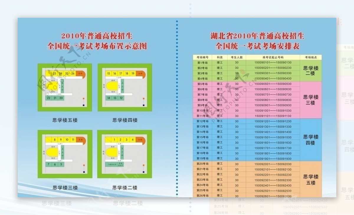 高中考试考场安排表图片