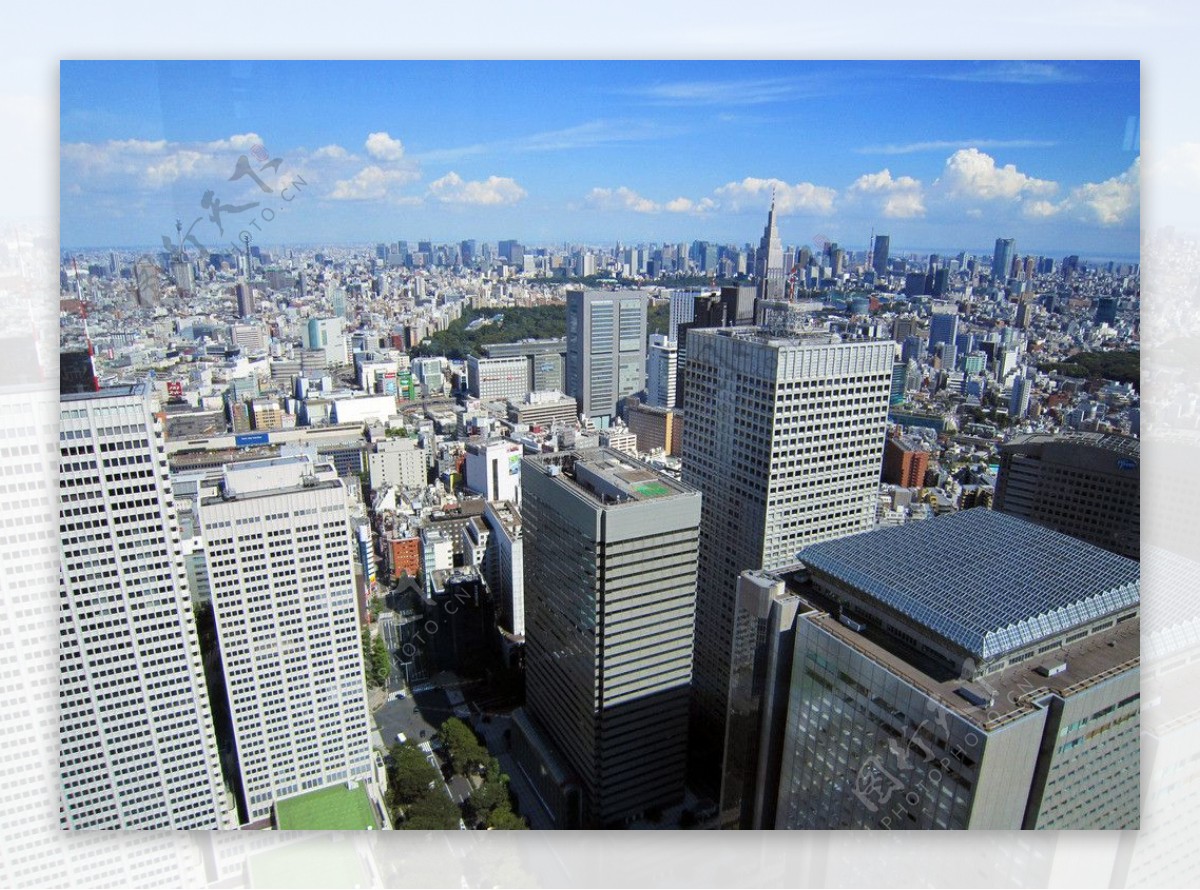 日本东京城市高楼林立图片
